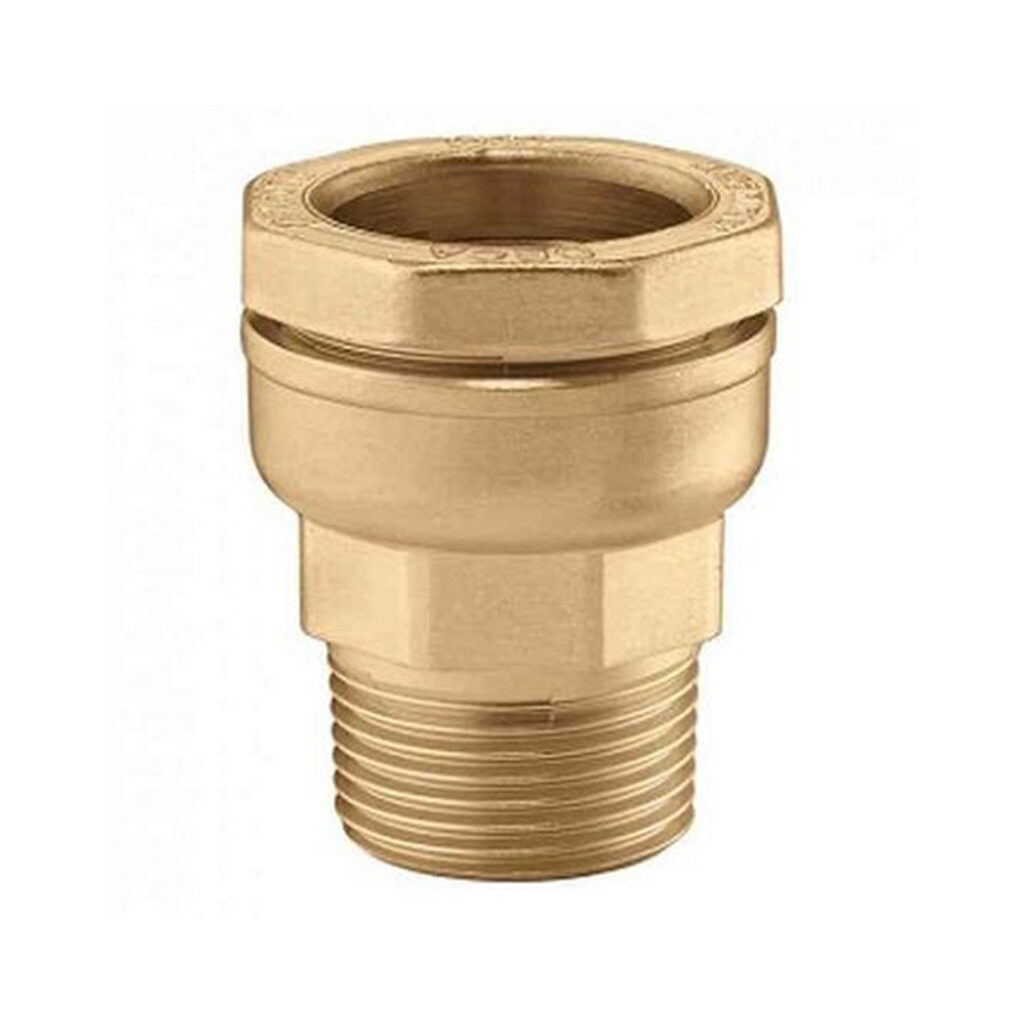 Raccord droit deca pour tube acier et pe 015r 1/2" M × 21