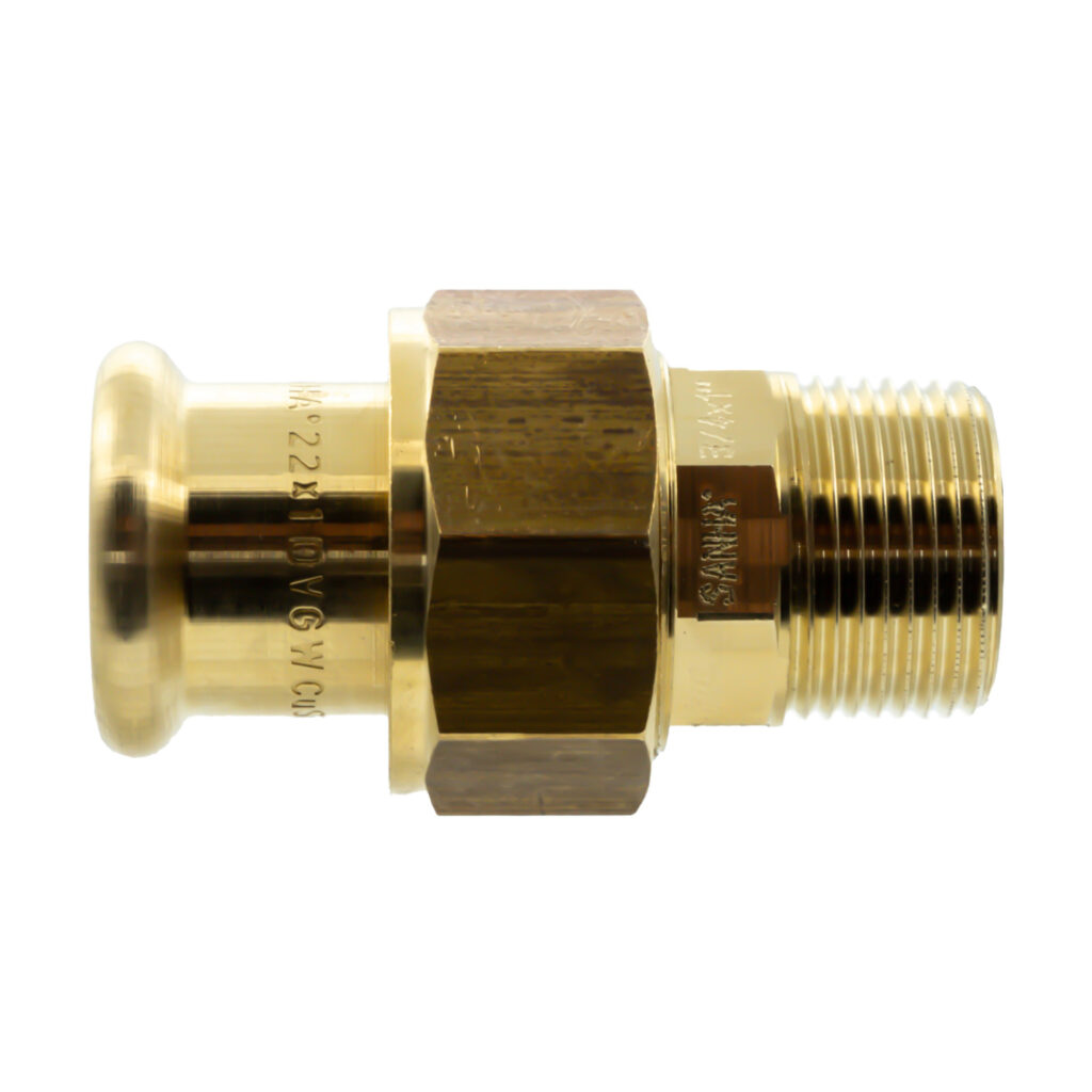 Raccord union joint plat 7333 1" M × 22 (réf sanha 8333g 1" × 22)