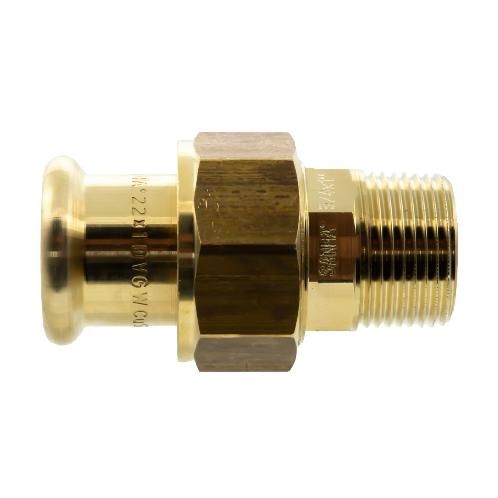 Raccord union joint plat 7333 1" M × 22 (réf sanha 8333g 1" × 22)