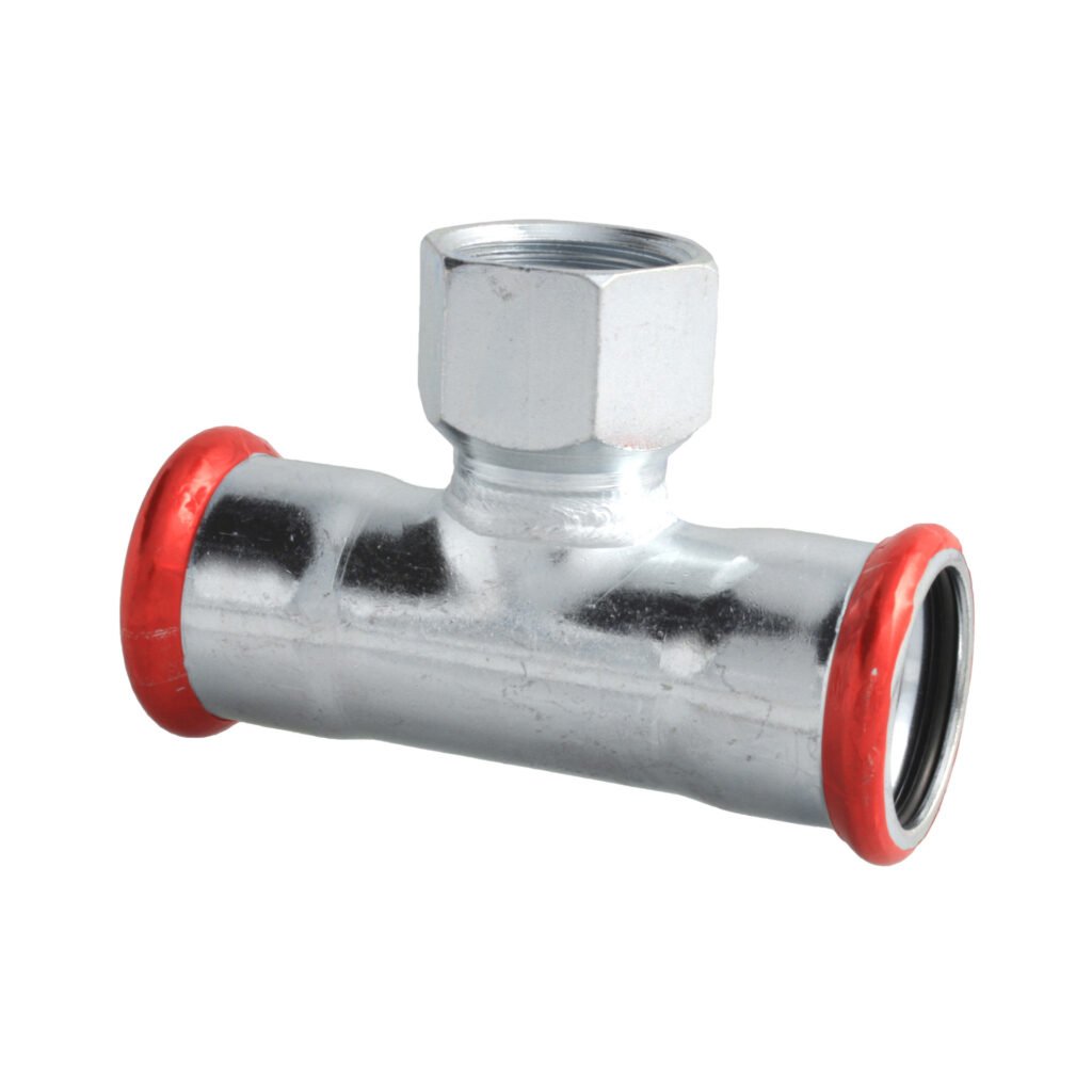 Press acier 'm 'galvanisé t 22 × 1/2" F × 22 mm c42pelbp – acier électrozingué à sertir