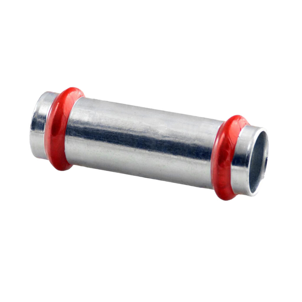 Press acier 'v'galvanisé raccord long droit 18 × 18 c11advilbp – acier électrozingué à sertir