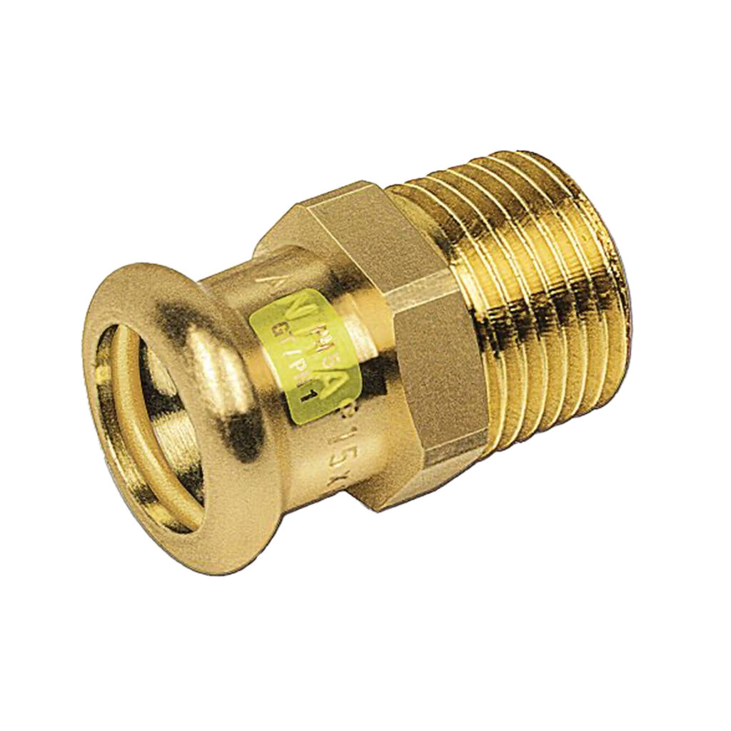 Gaz mamelon g243 1/2" M/F × 18 (réf sanha 11243g 1/2" × 18)