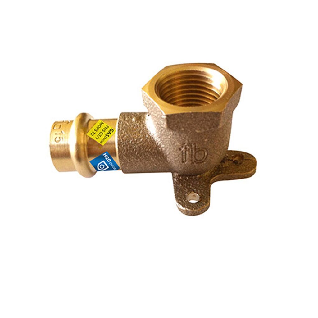 Culasse 90°, filetage rp 1/2" × 15 – à sertir gaz et eau