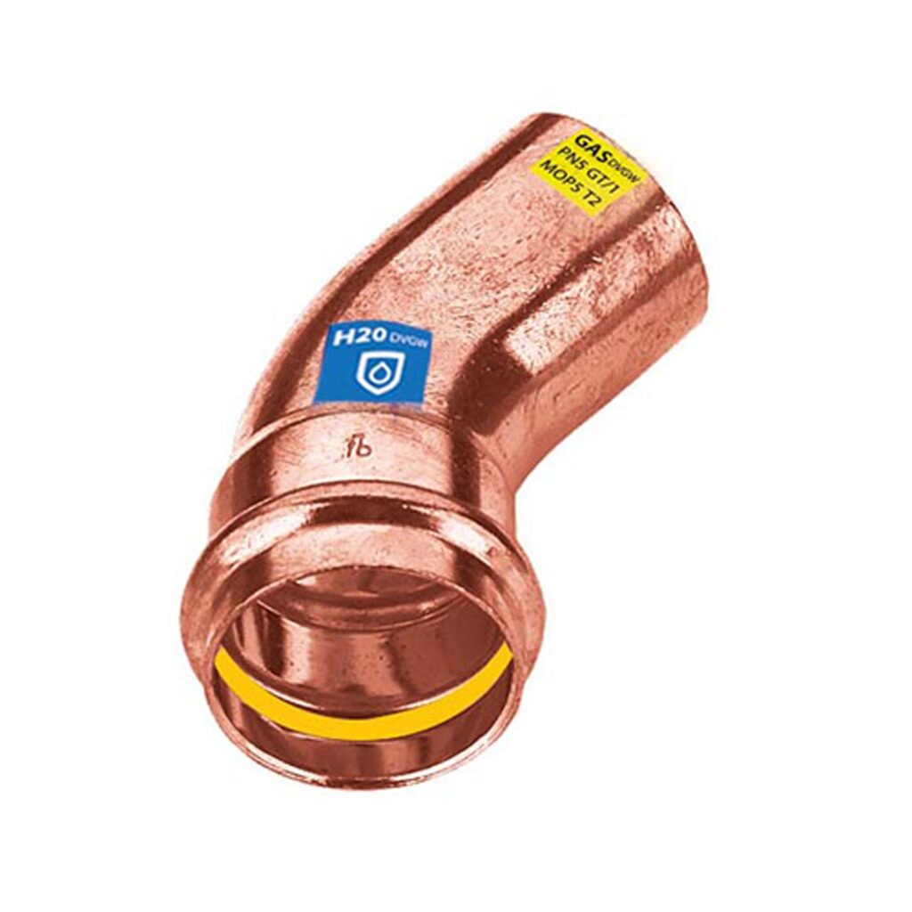 Coude 45° mf 22 – à sertir gaz et eau