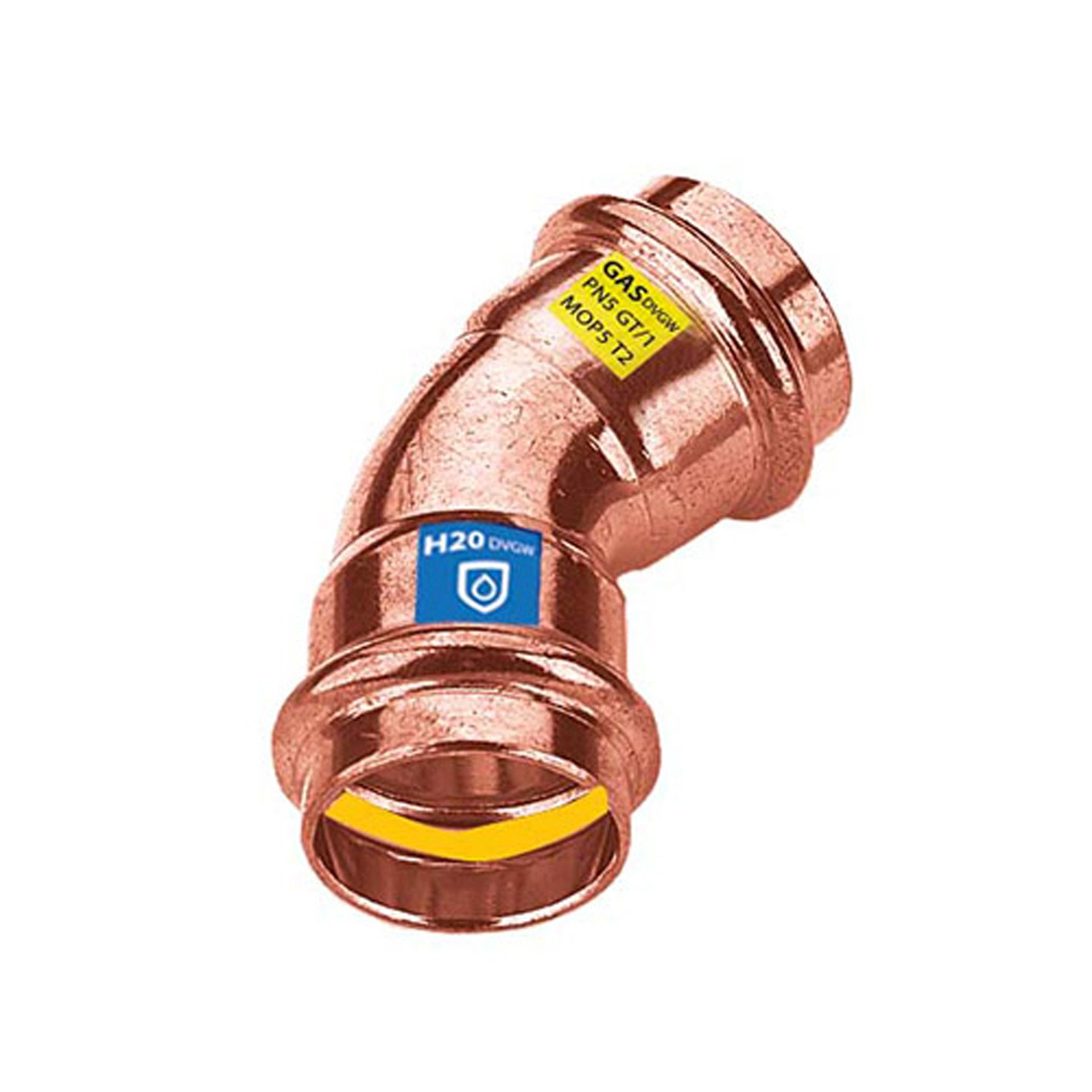 Coude 45° ff 18 – à sertir gaz et eau