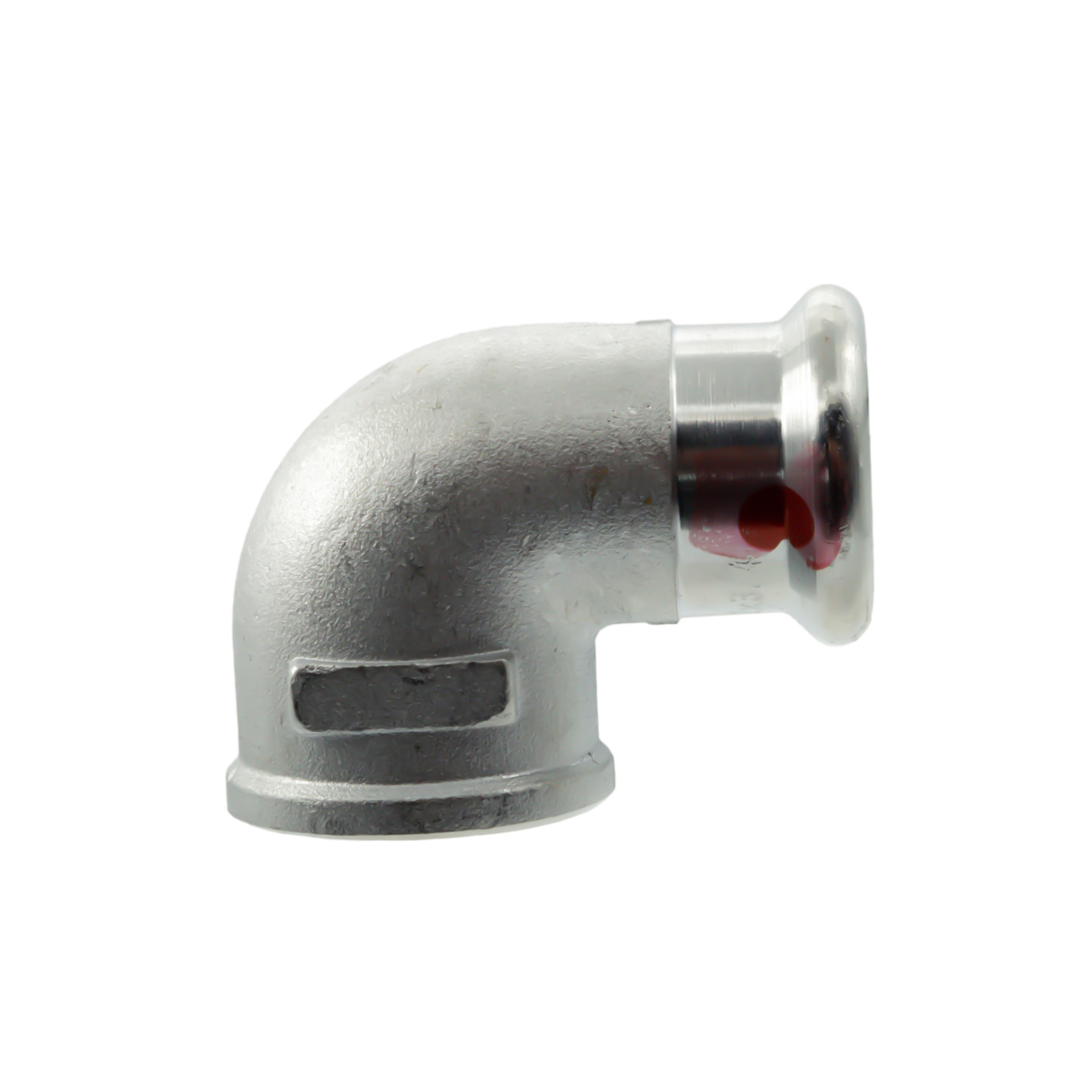 Coude t090 1" F × 28f (réf sanha 24090 1" × 28) – acier électrozingué à sertir