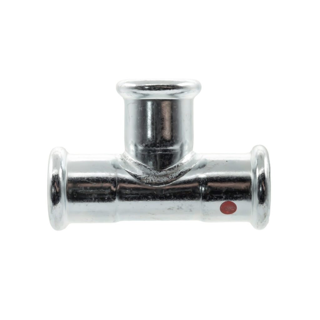 Té t130 18 (réf sanha 24130 18) – acier électrozingué à sertir