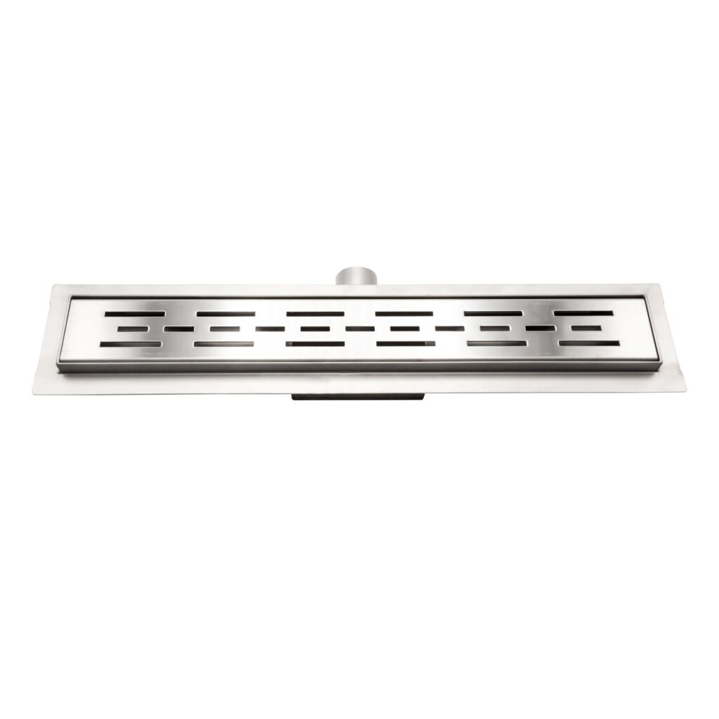 Caniveau de douche Aloni avec grille – 60 × 11 cm – Inox brossé, acier inoxydable