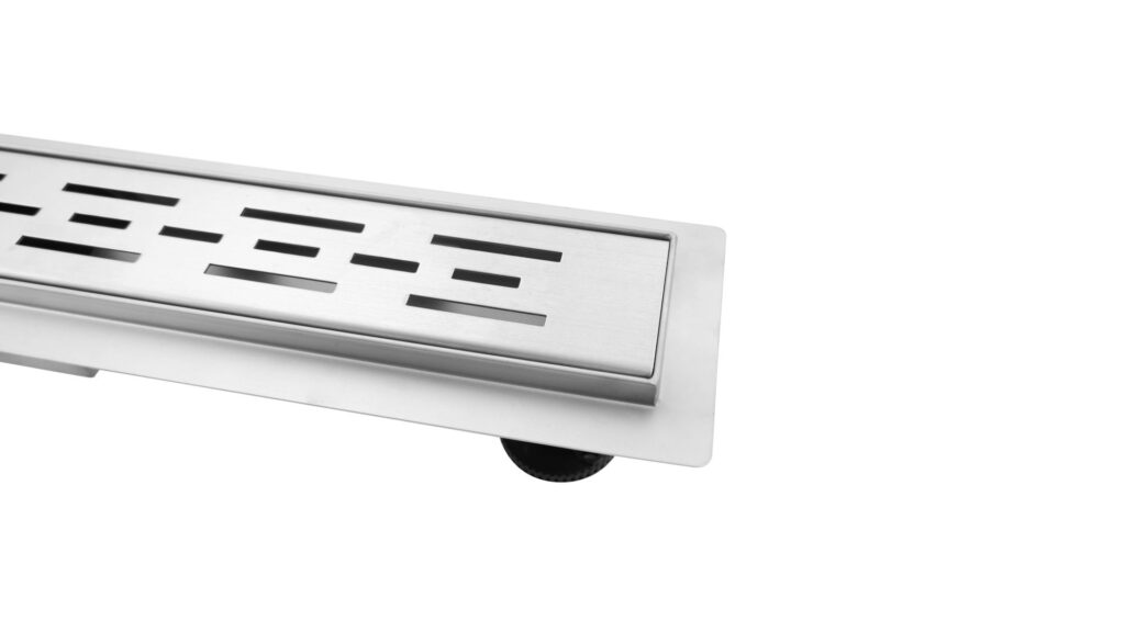 Caniveau de douche Aloni avec grille – 50 × 11 cm – Inox brossé, acier inoxydable