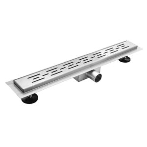 Caniveau de douche Aloni avec grille – 50 × 11 cm – Inox brossé, acier inoxydable