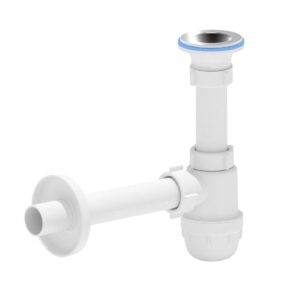 Siphon bouteille pour lavabo avec crépine Ø 32 mm – blanc