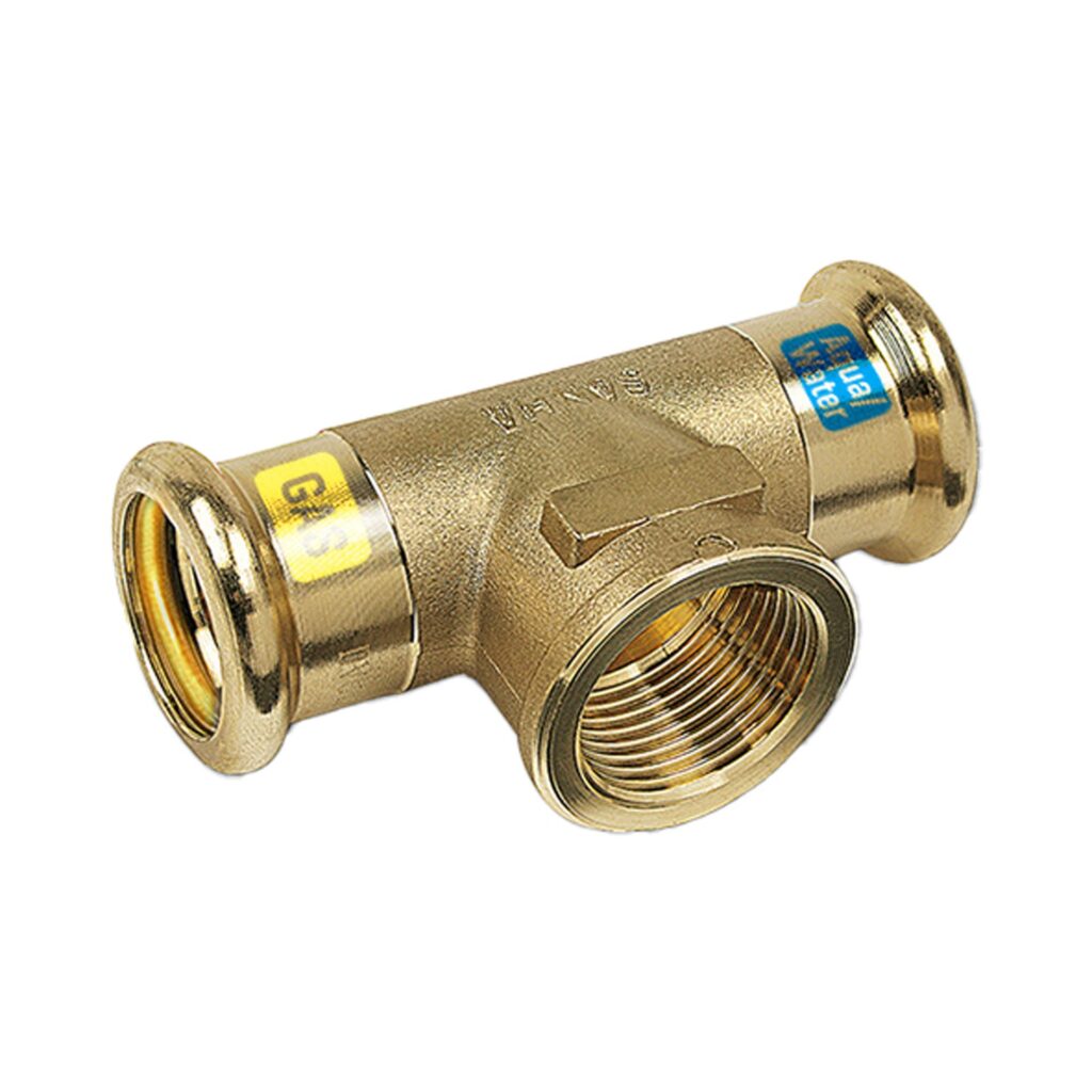 Hydrogas té, mixte taraudé 15 × 1/2" × 15 – à sertir gaz et eau