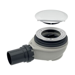Siphon de receveur de douche Geberit – avec cache – Ø 90 mm – évacuation 50 mm – chromé