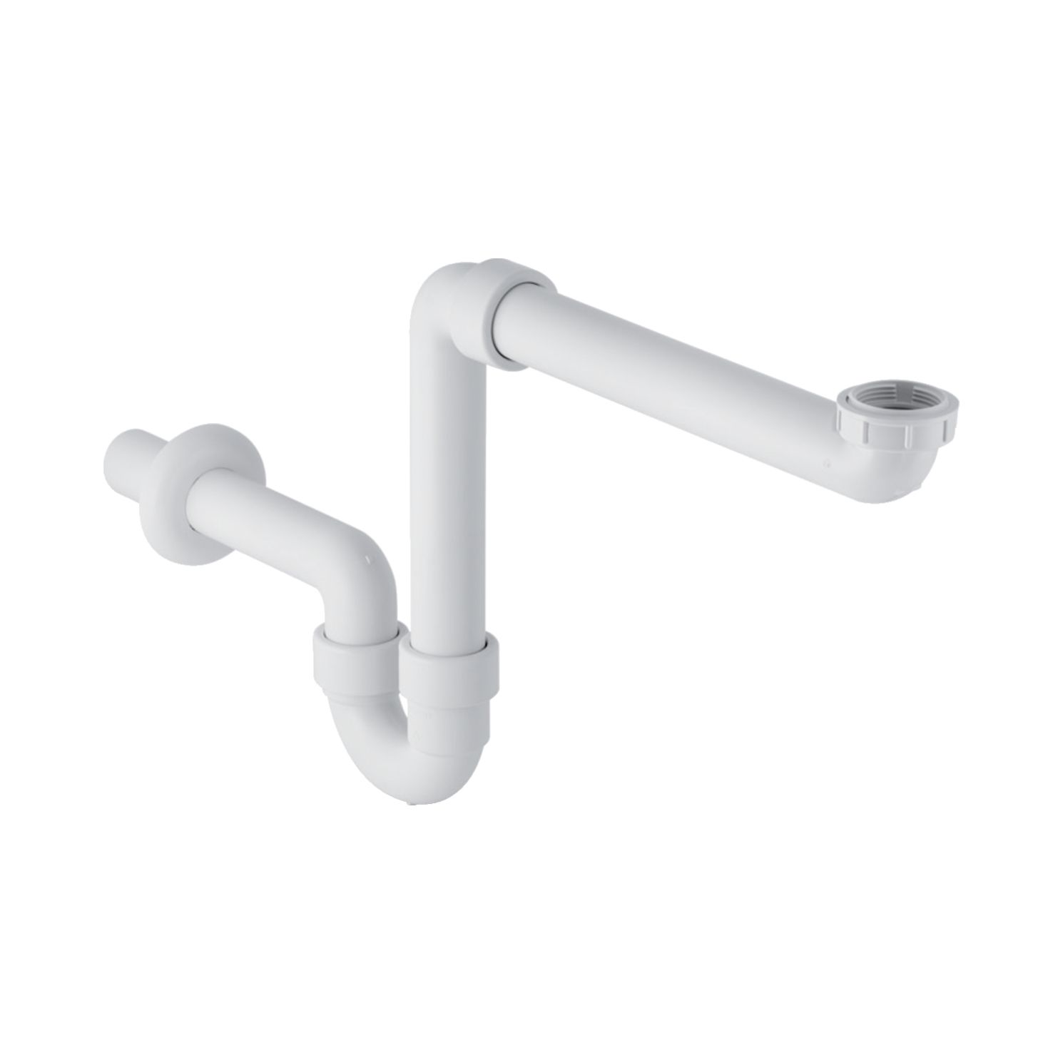 Siphon tubulaire Geberit – pour lavabo – gain de place – évacuation horizontale – 5/4" x 6/4" – Ø 40 mm – plastique – blanc