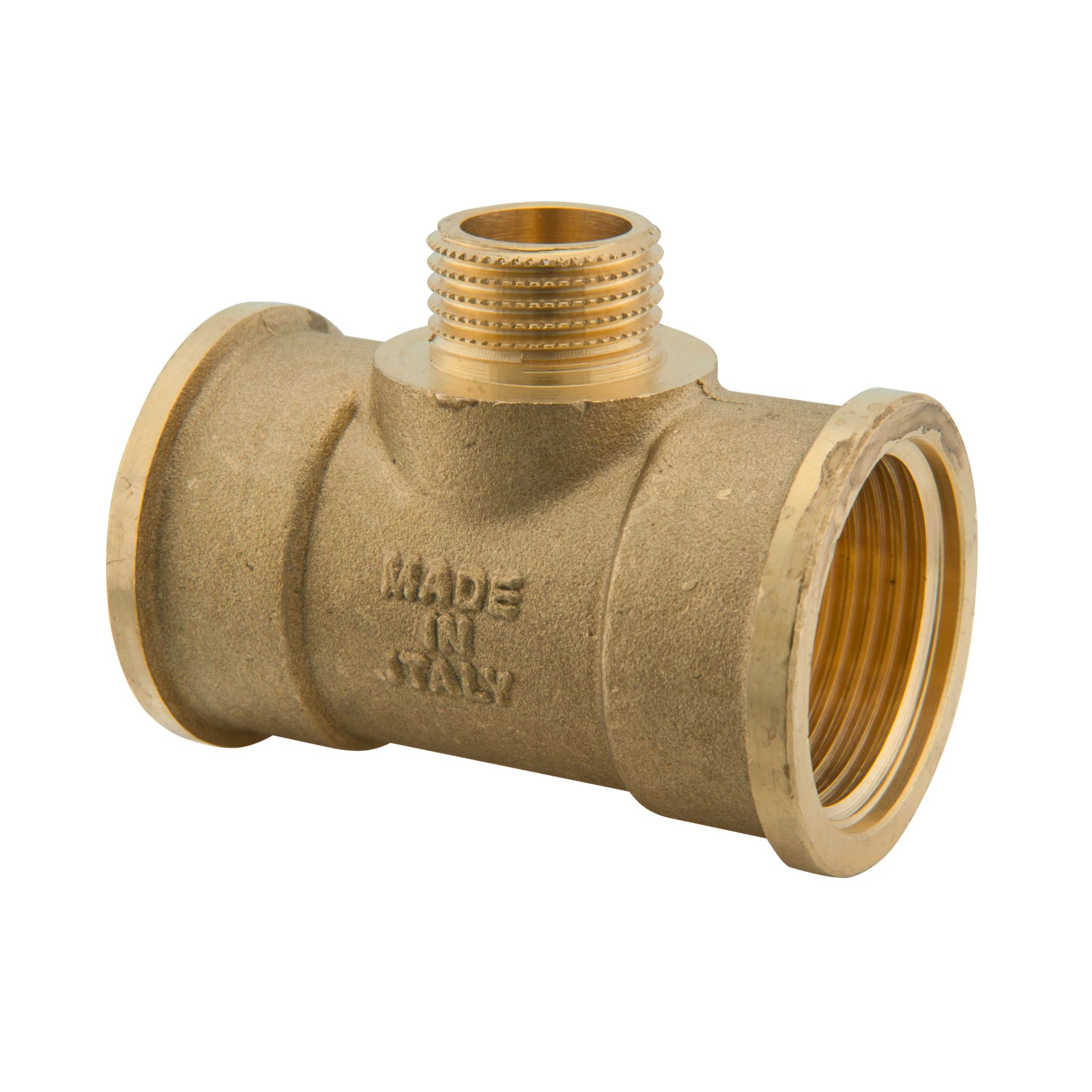 Réduction té en laiton 1" × 1/2" M × 1"