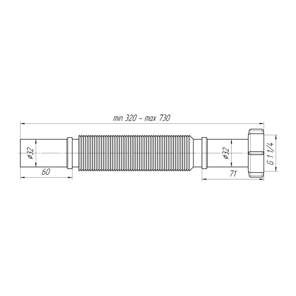 Tuyau de raccordement flexible 5/4" – Ø 32 mm