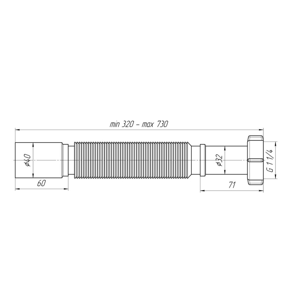 Tuyau de raccordement flexible 6/4" – Ø 40 mm