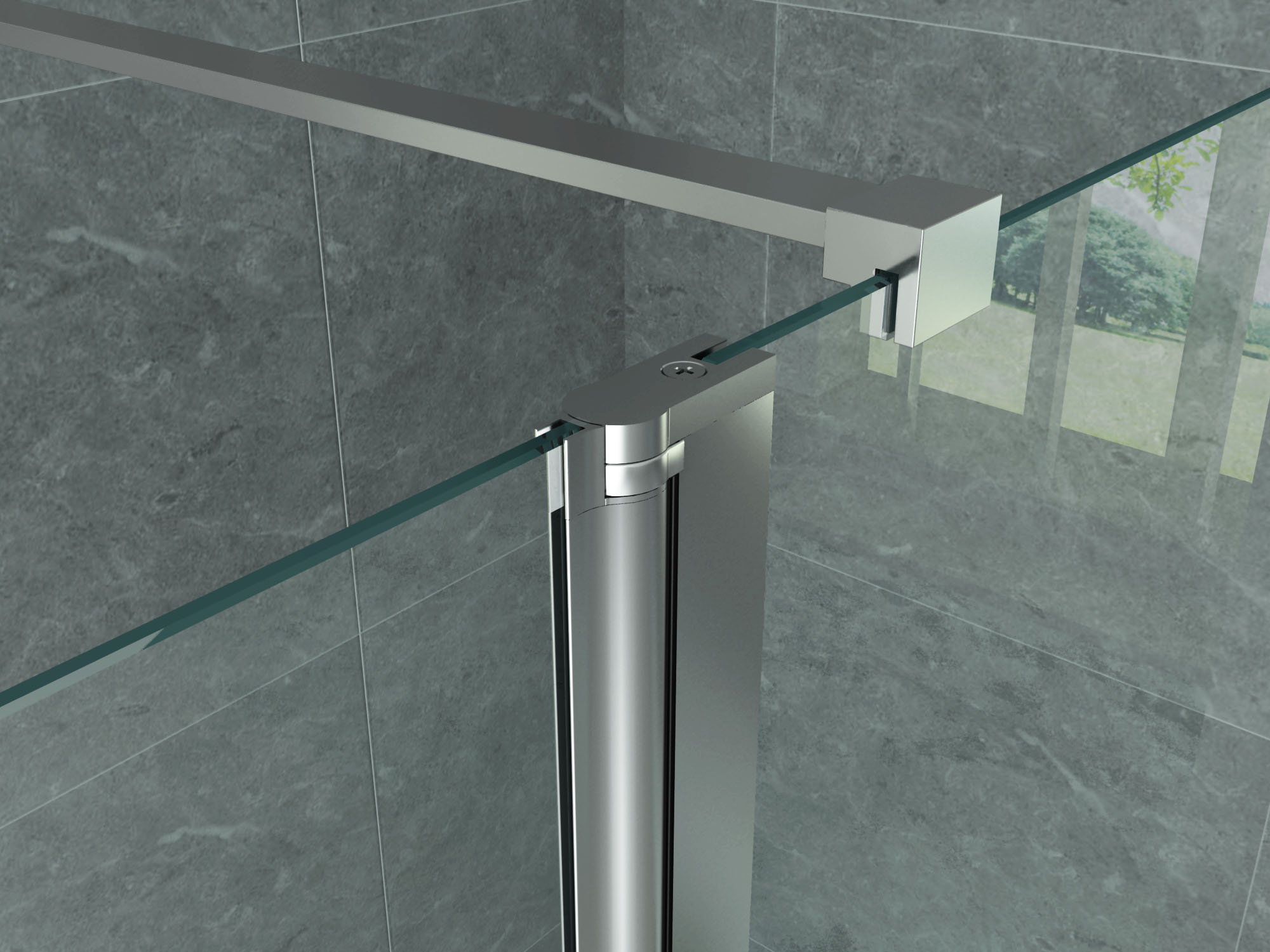 ALONI PAROI LATÉRALE POUR DOUCHE À L’ITALIENNE – PIVOTANTE - 300X2000MM - CHROME-VERRE CLAIR