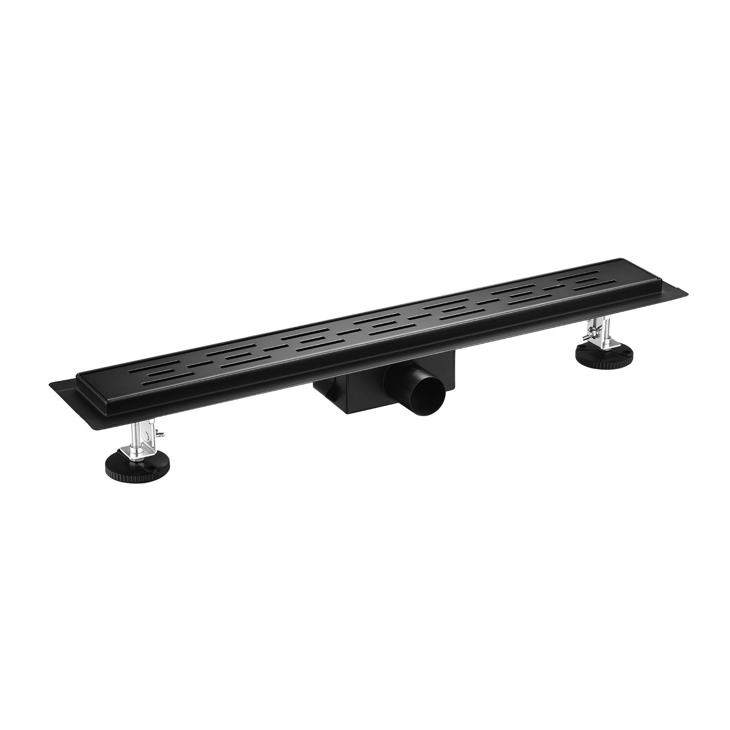 Caniveau de douche Aloni avec grille – 60 × 11 cm – Noir, acier inoxydable