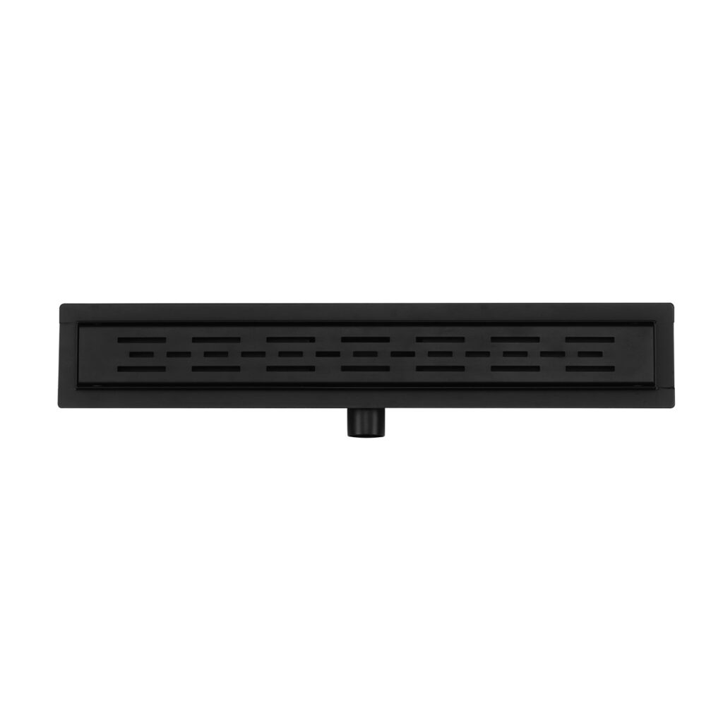 Caniveau de douche Aloni avec grille – 90 × 11 cm – Noir, acier inoxydable