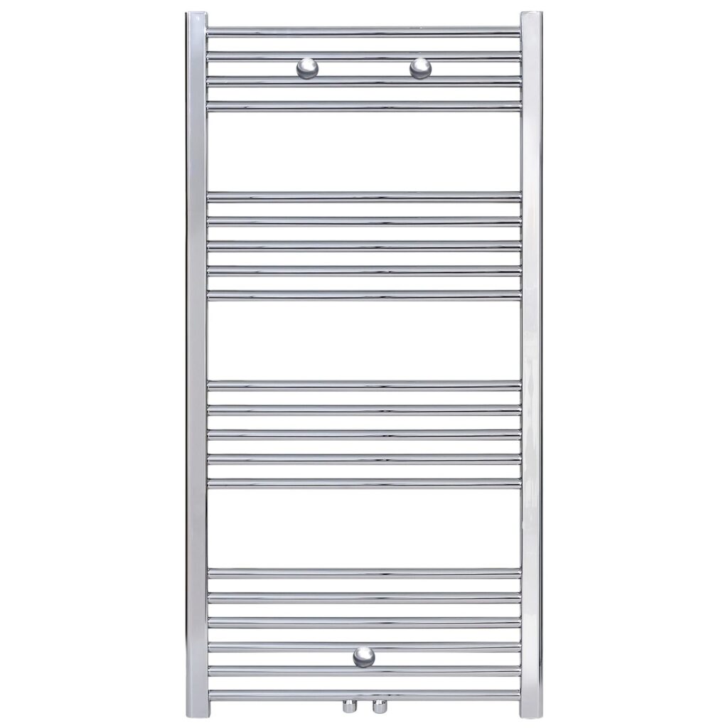 Sèche-serviettes Belrad – chrome – 1200 × 500 mm – 376 W – raccordement central