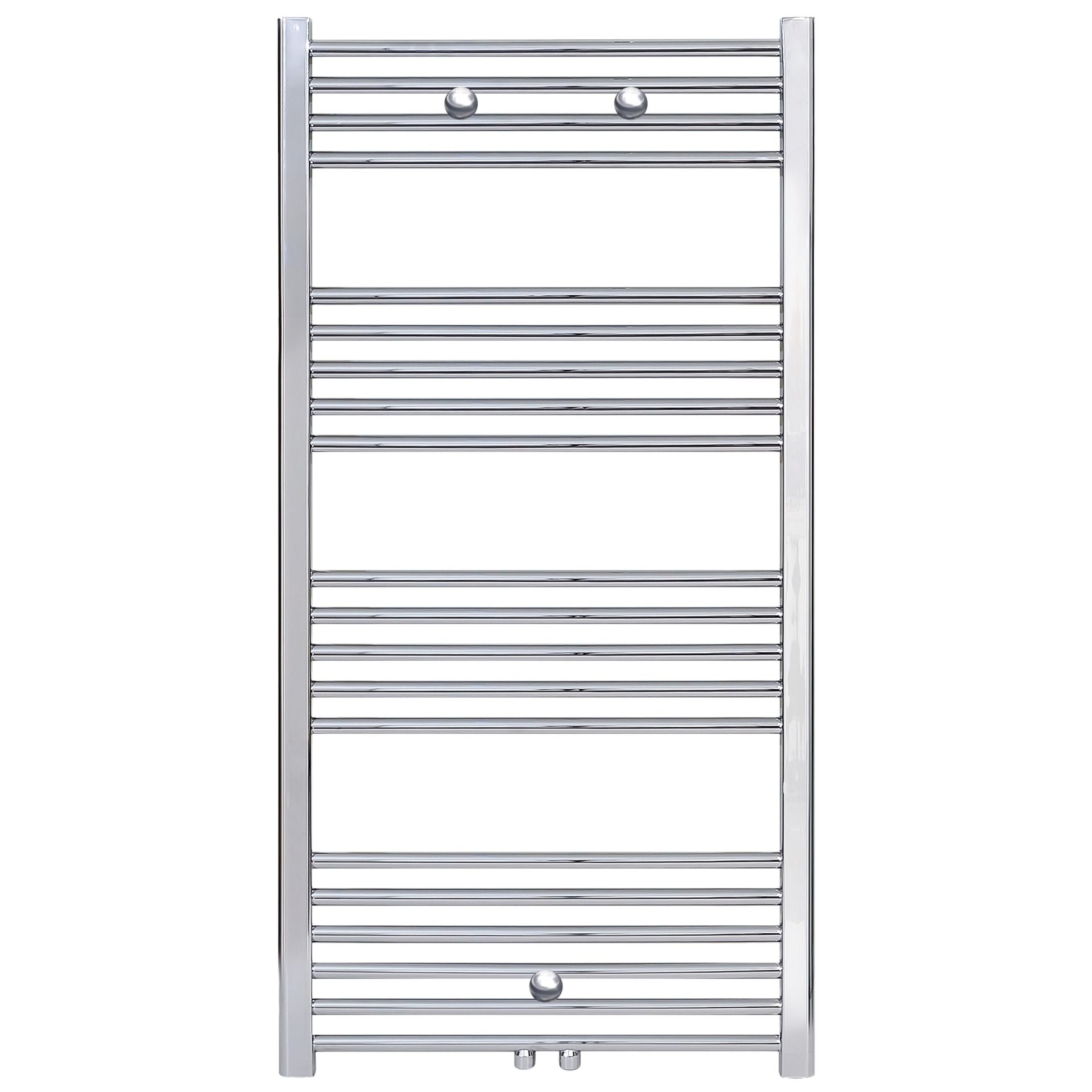 Sèche-serviettes Belrad – chrome – 1200 × 500 mm – 376 W – raccordement central