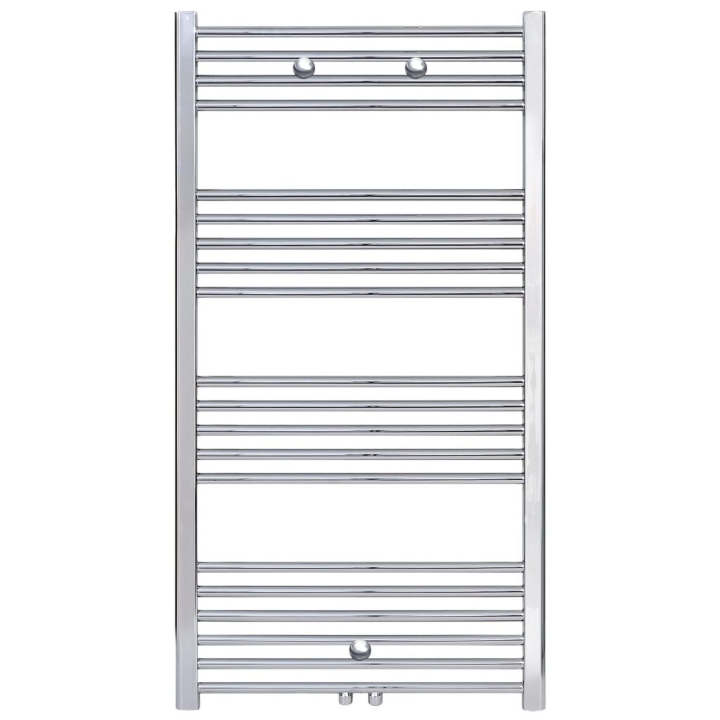 Sèche-serviettes Belrad – chrome – 1200 × 600 mm – 431 W – raccordement central