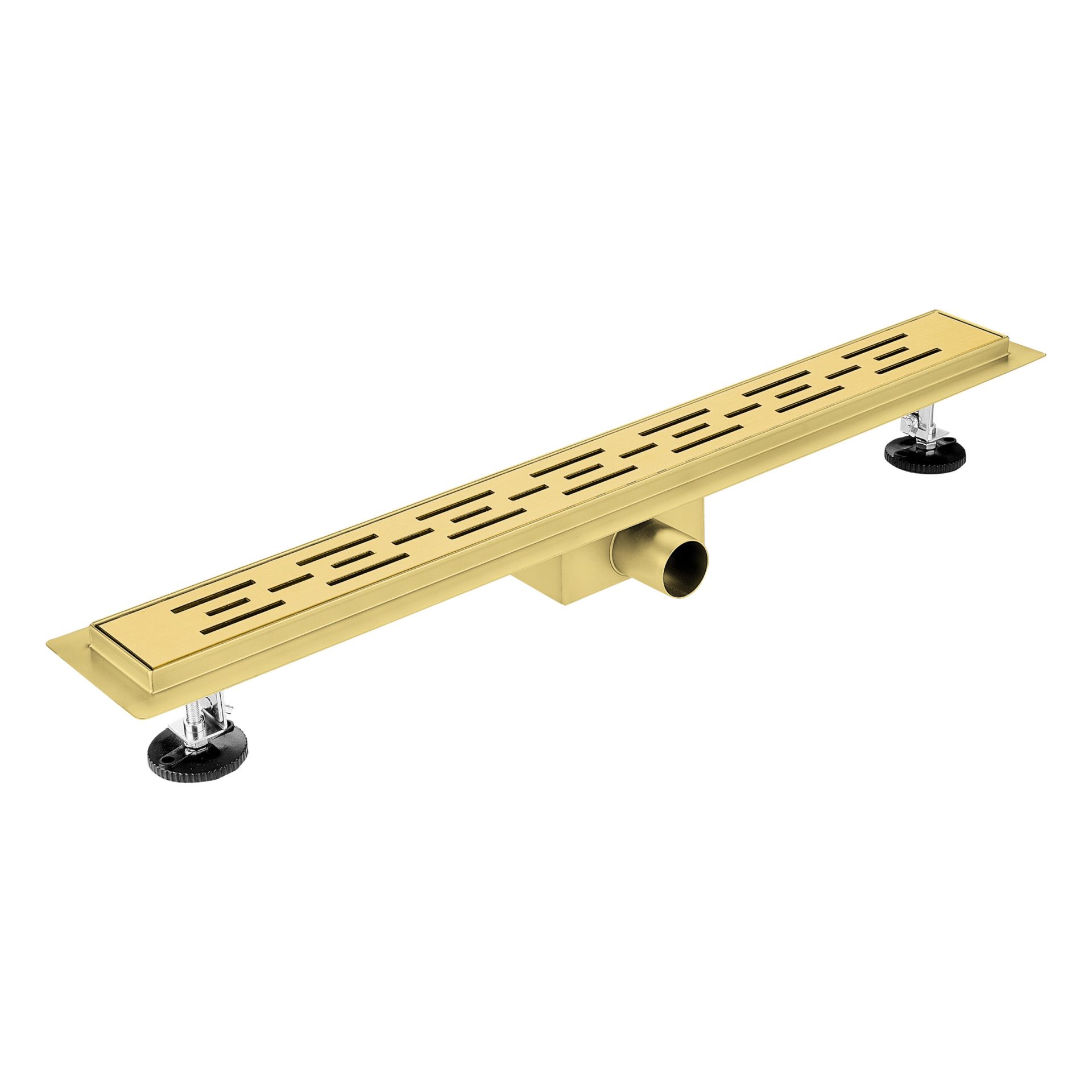 Caniveau de douche Aloni avec grille – 50 × 11 cm – Or brossé, acier inoxydable