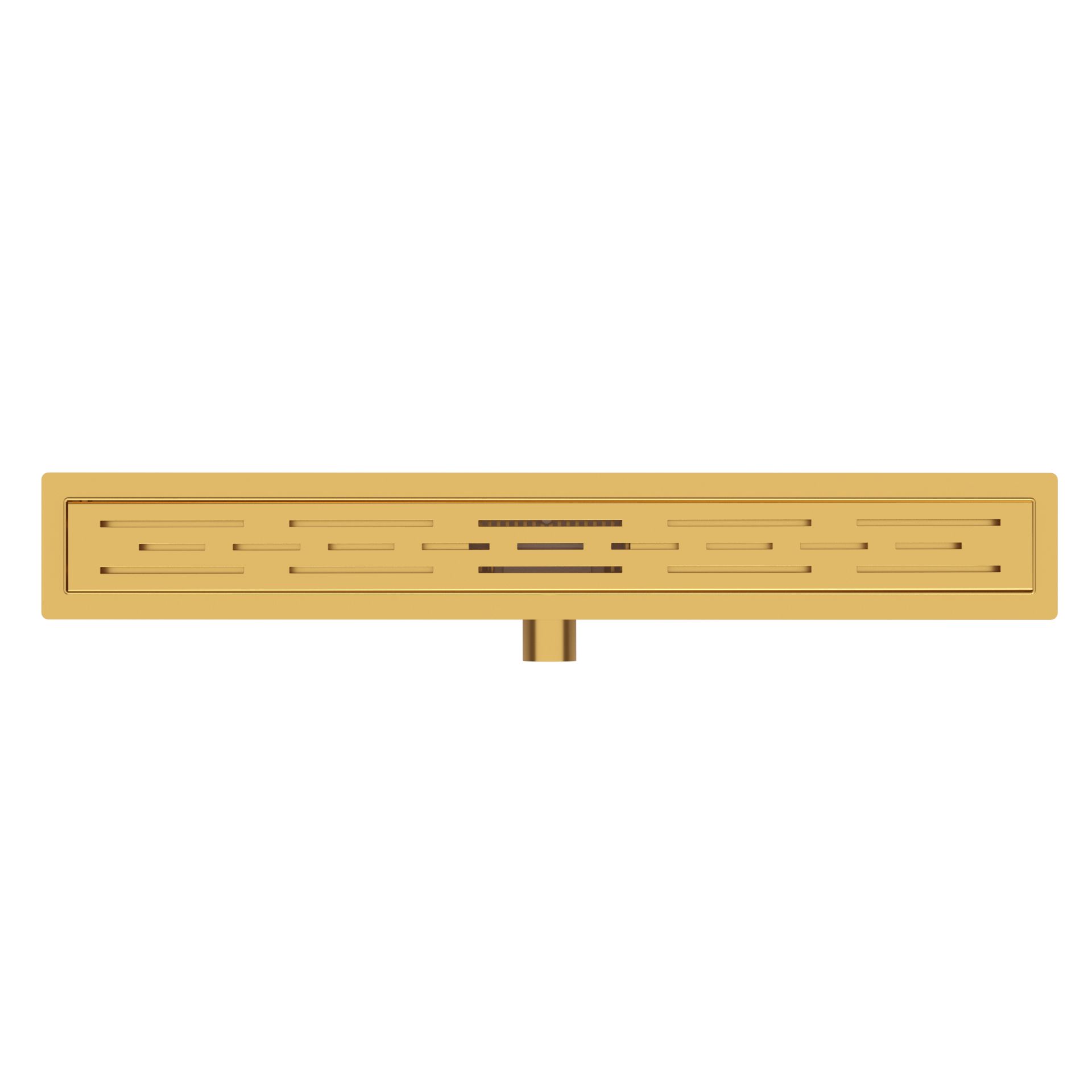 Caniveau de douche Aloni avec grille – 60 × 11 cm – Or brossé, acier inoxydable