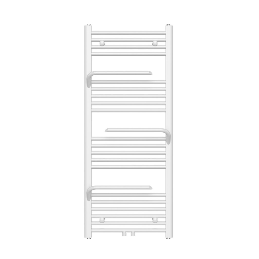 Sèche-serviettes Belrad – blanc – 1200 × 500 mm – 498 W – raccordement latéral ou central