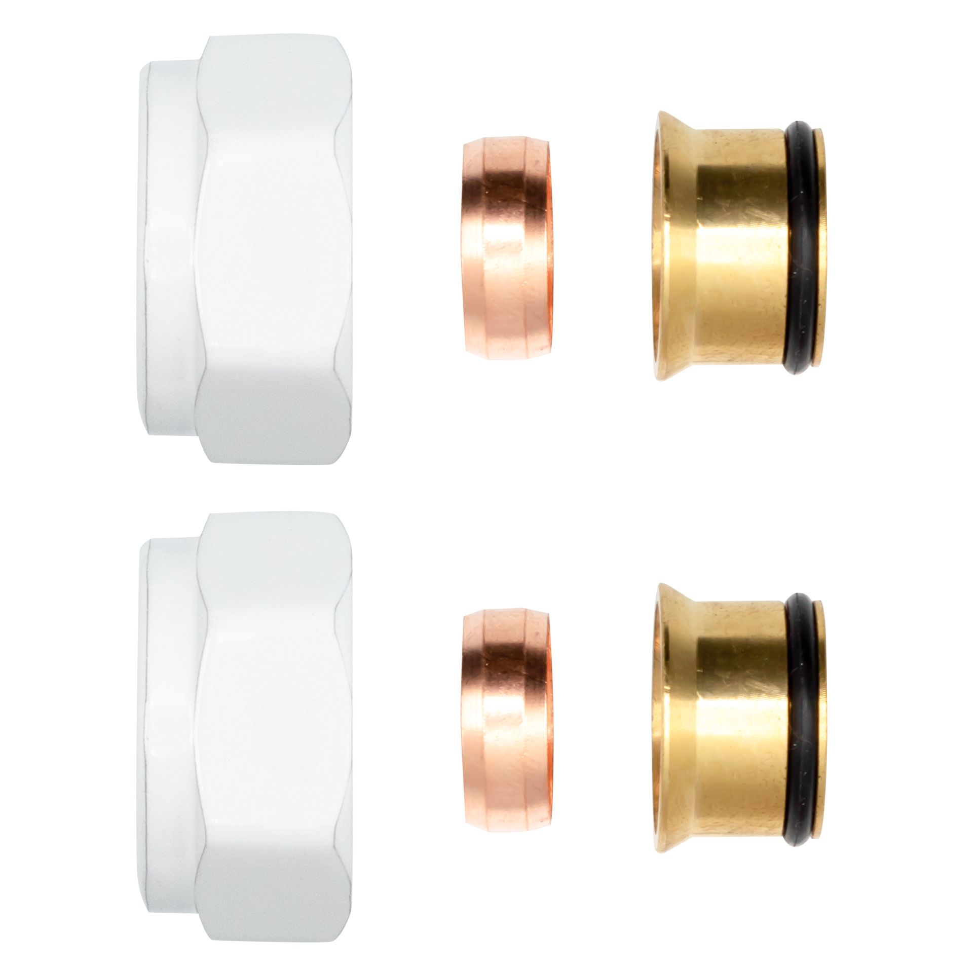 Raccord à compression blanc EK × 15 (lot de 2)