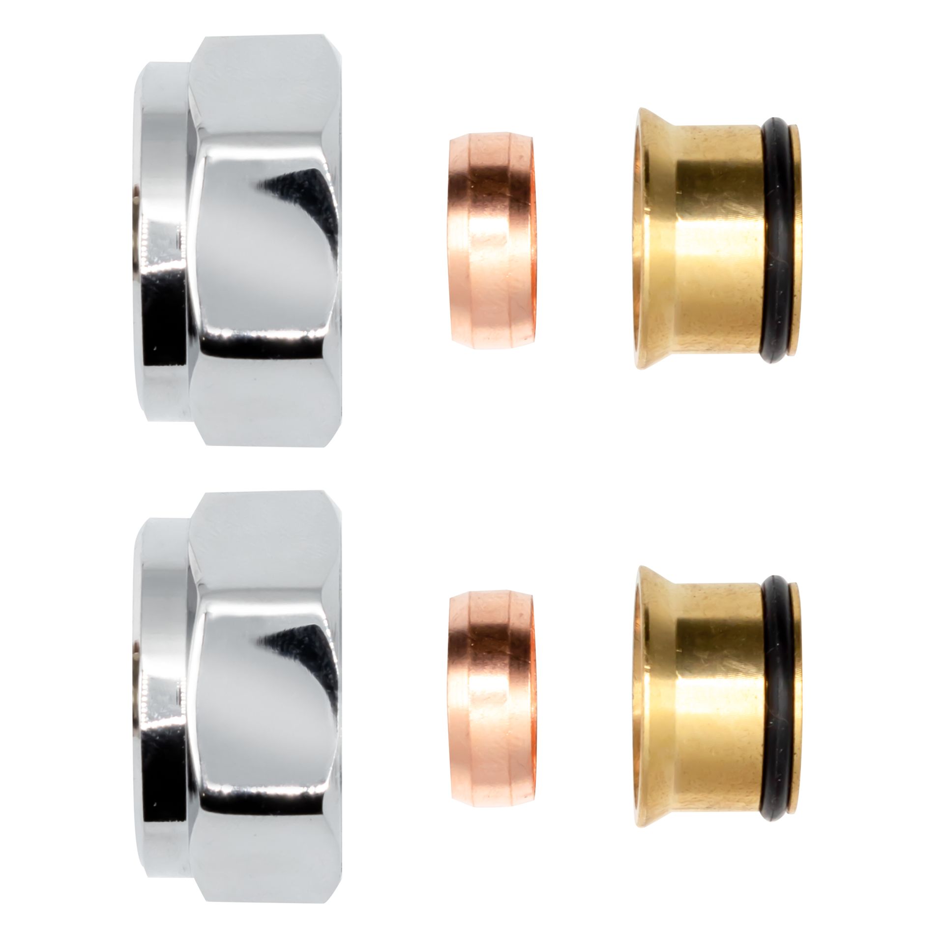 Raccord à compression chrome EK × 15 (lot de 2)