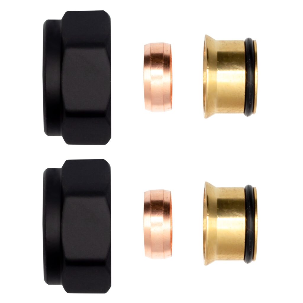 Raccord à compression noir EK × 15 (lot de 2)