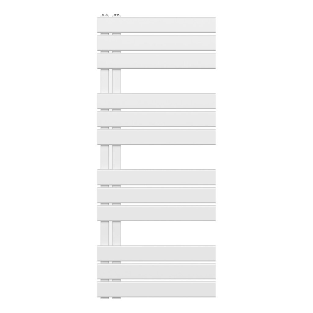 Sèche-serviettes Belrad – blanc – 1200 × 500 mm – 593 W – raccordement latéral