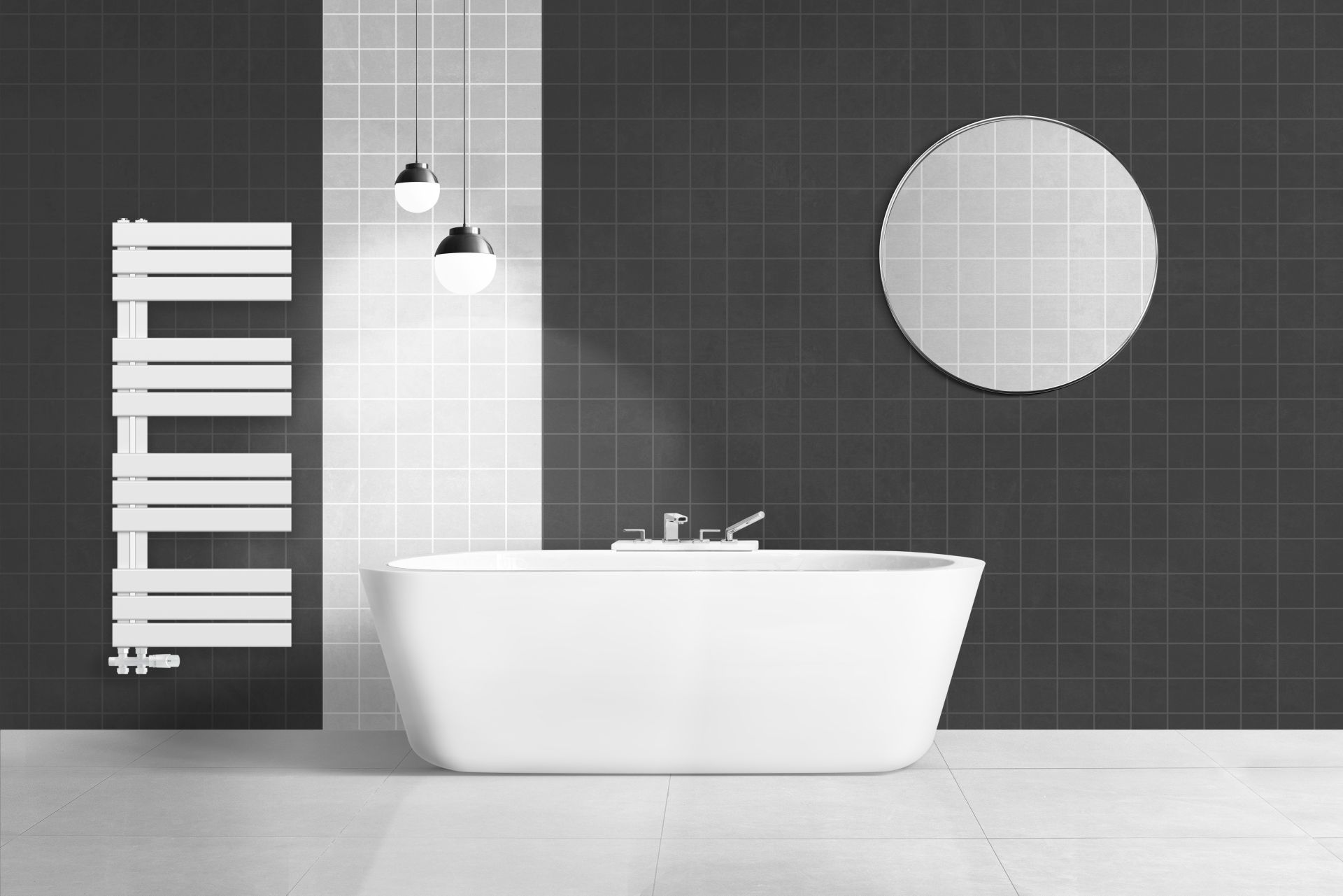 Sèche-serviettes Belrad – blanc – 1800 × 500 mm – 890 W – raccordement latéral