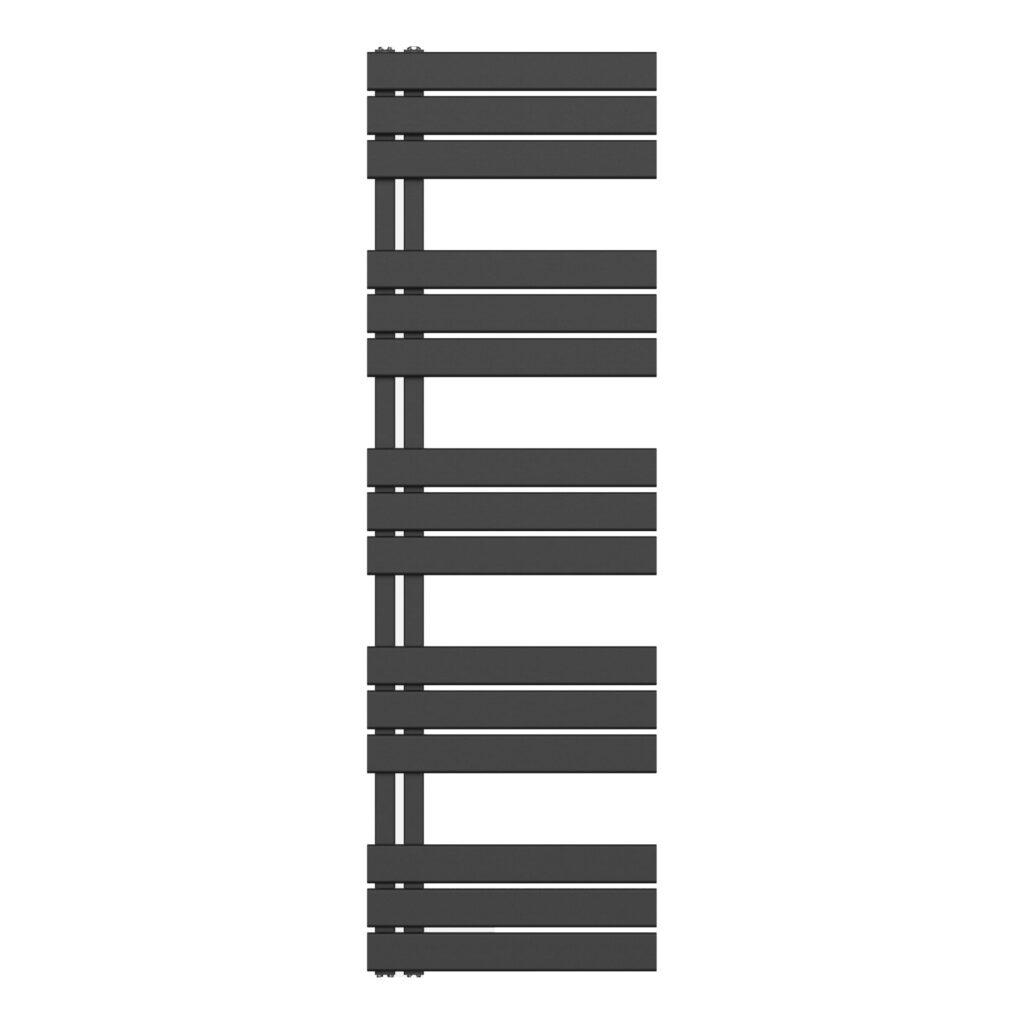 Sèche-serviettes Belrad – noir mat – 1600 × 500 mm – 755 W – raccordement latéral