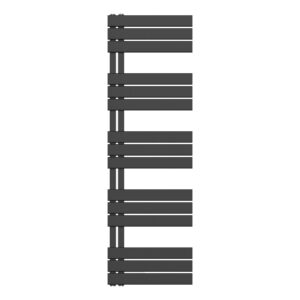 Sèche-serviettes Belrad – noir mat – 1600 × 500 mm – 755 W – raccordement latéral