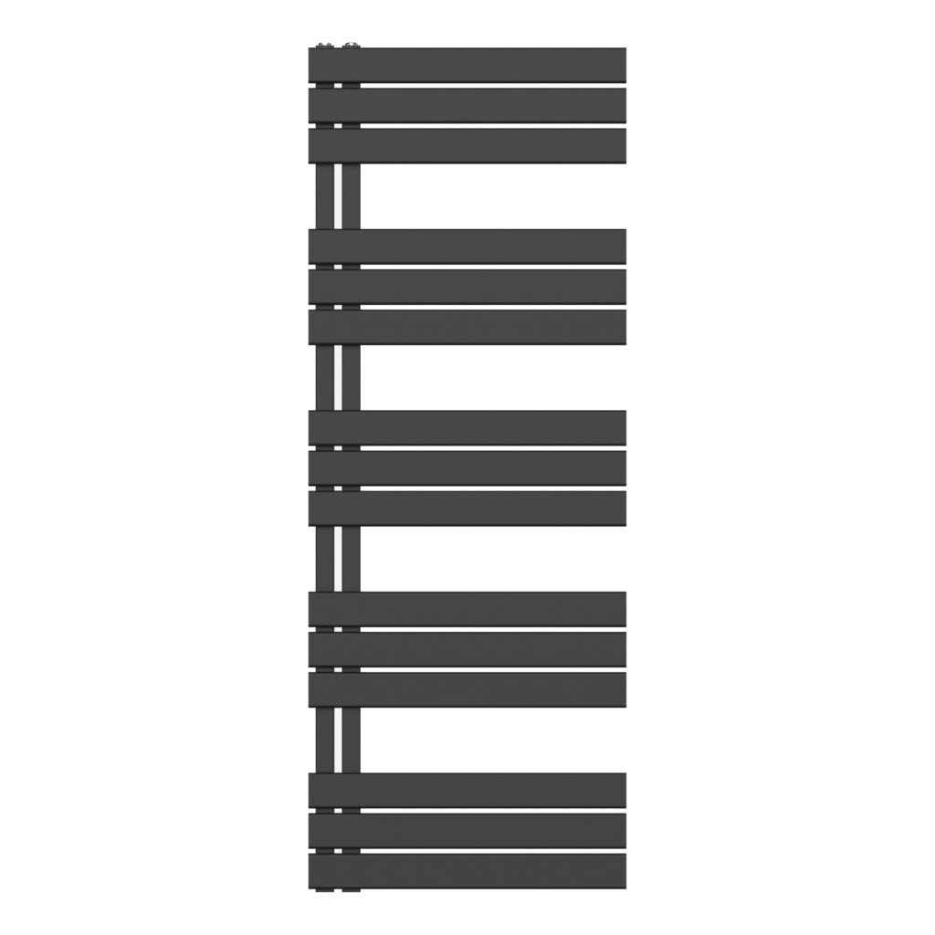Sèche-serviettes Belrad – noir mat – 1600 × 600 mm – 864 W – raccordement latéral