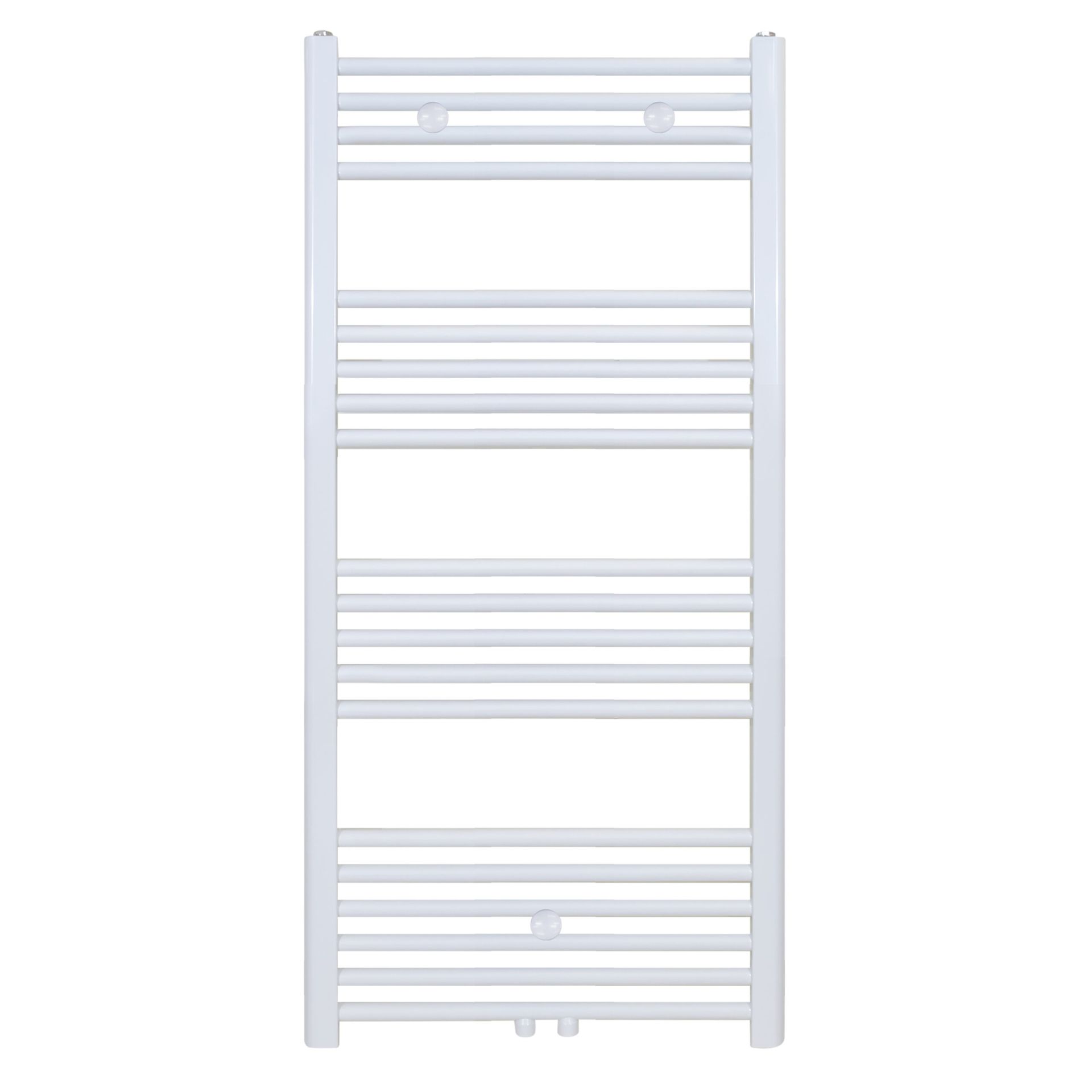 Sèche-serviettes Belrad – blanc – 1200 × 400 mm – 458 W – raccordement latéral ou central