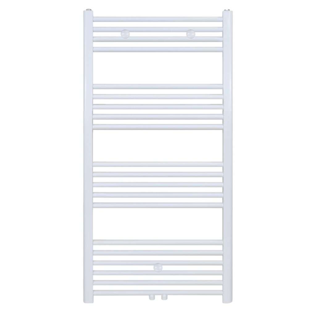 Sèche-serviettes Belrad – blanc – 1200 × 500 mm – 537 W – raccordement latéral ou central