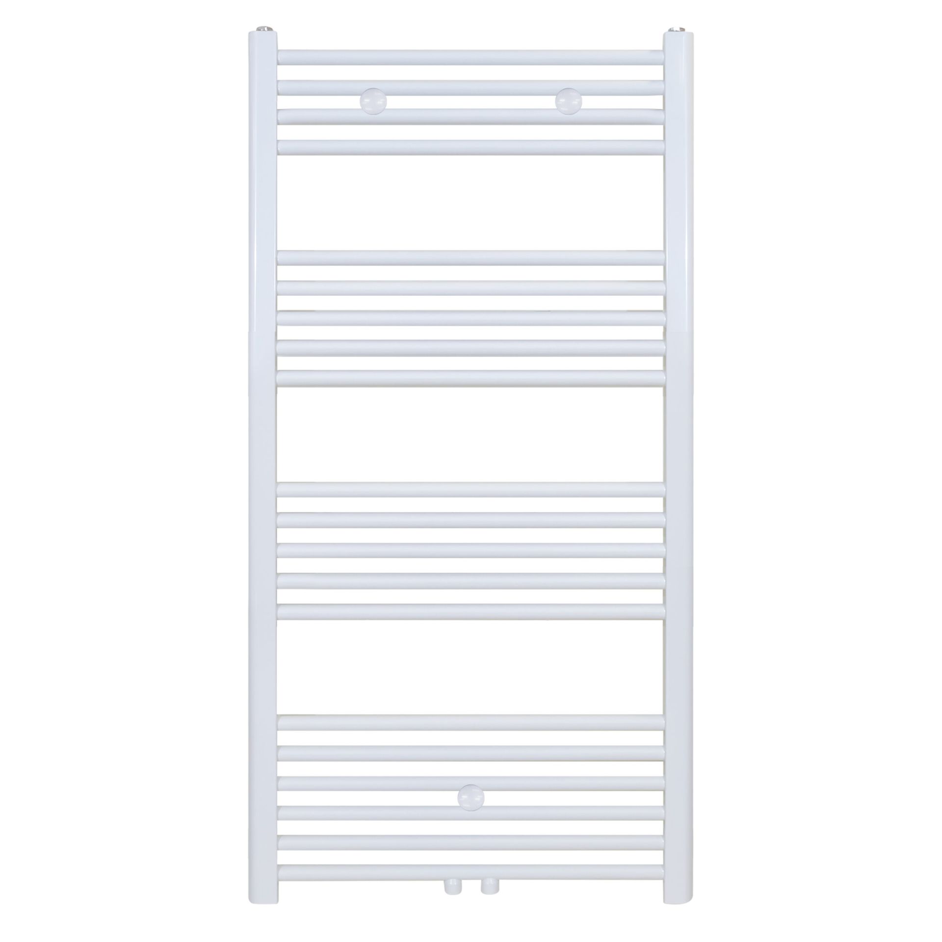 Sèche-serviettes Belrad – blanc – 1200 × 500 mm – 537 W – raccordement latéral ou central