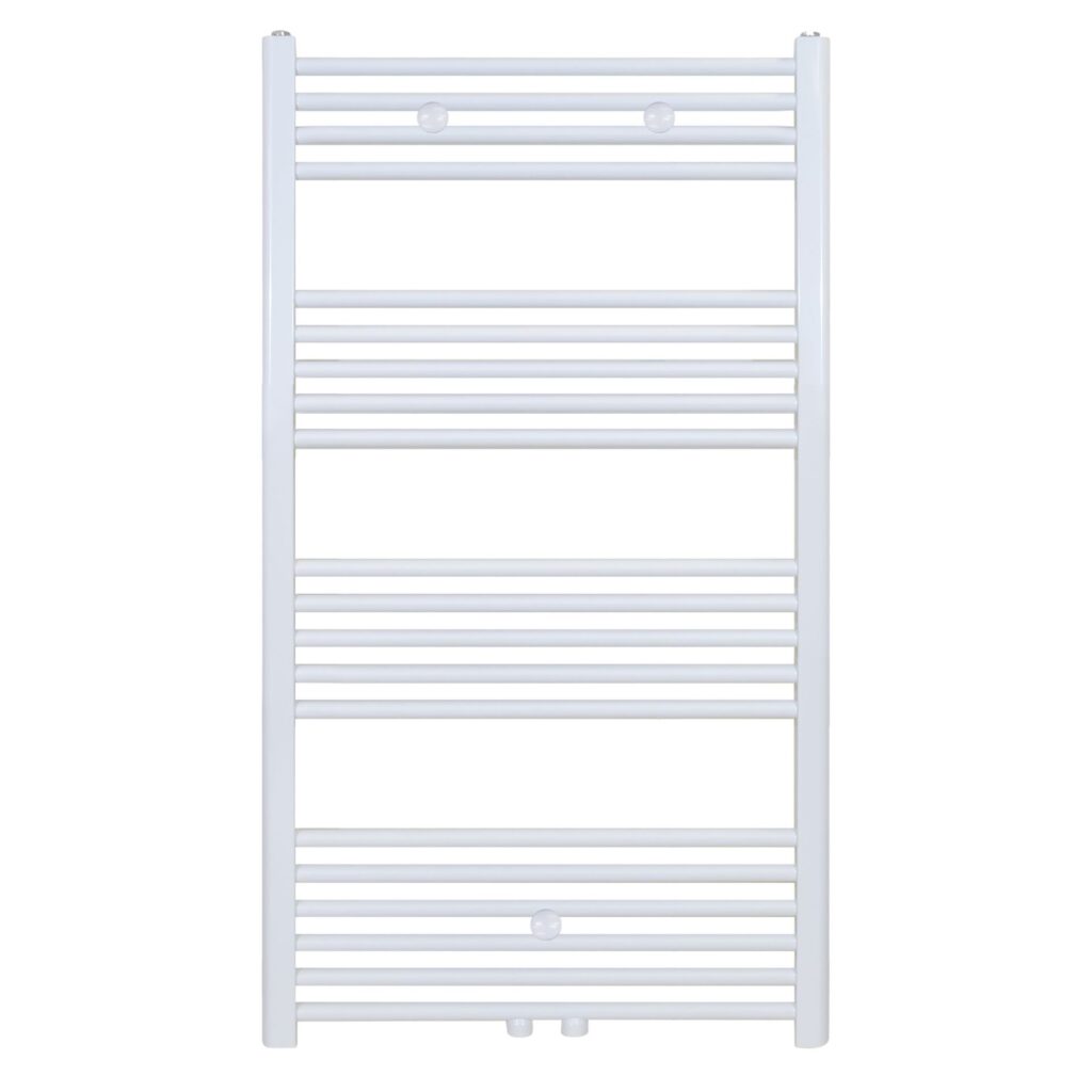 Sèche-serviettes Belrad – blanc – 1200 × 600 mm – 616 W – raccordement latéral ou central