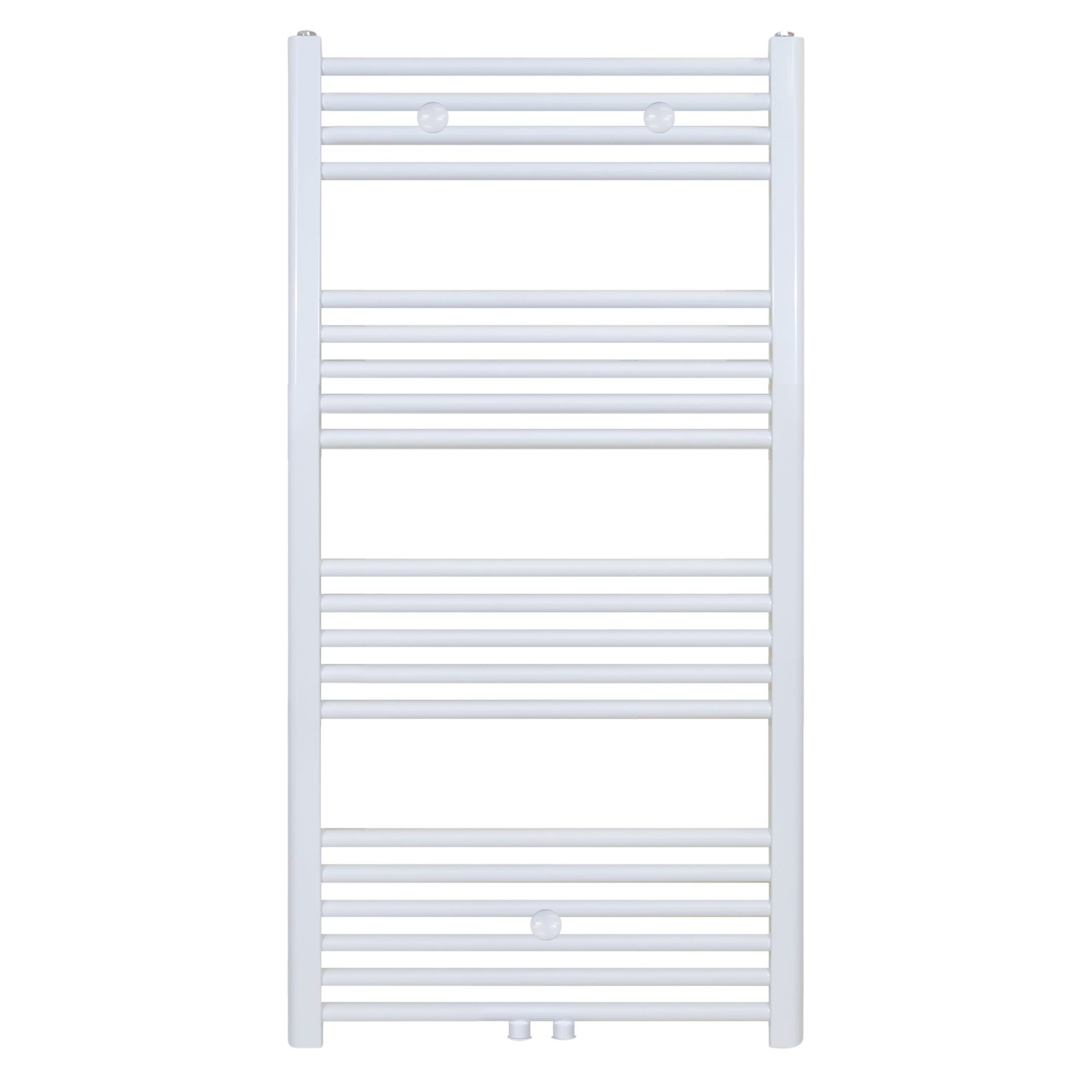 Sèche-serviettes Belrad – blanc mat – 1200 × 600 mm – 414 W – raccordement latéral ou central