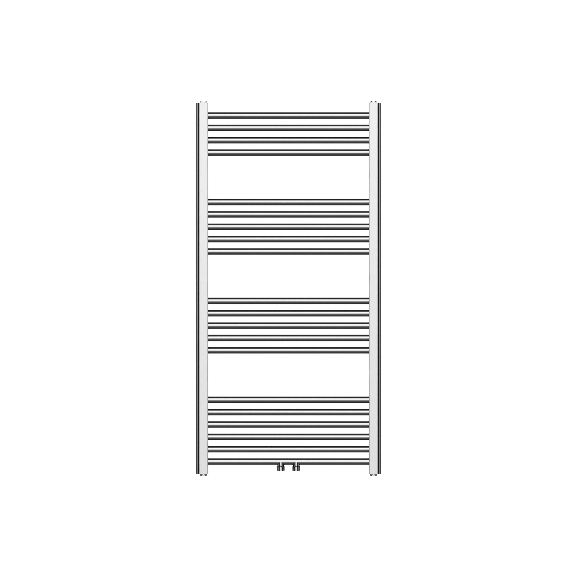 Sèche-serviettes Belrad – inox brossé – 1200 × 600 mm – 414 W – raccordement latéral ou central