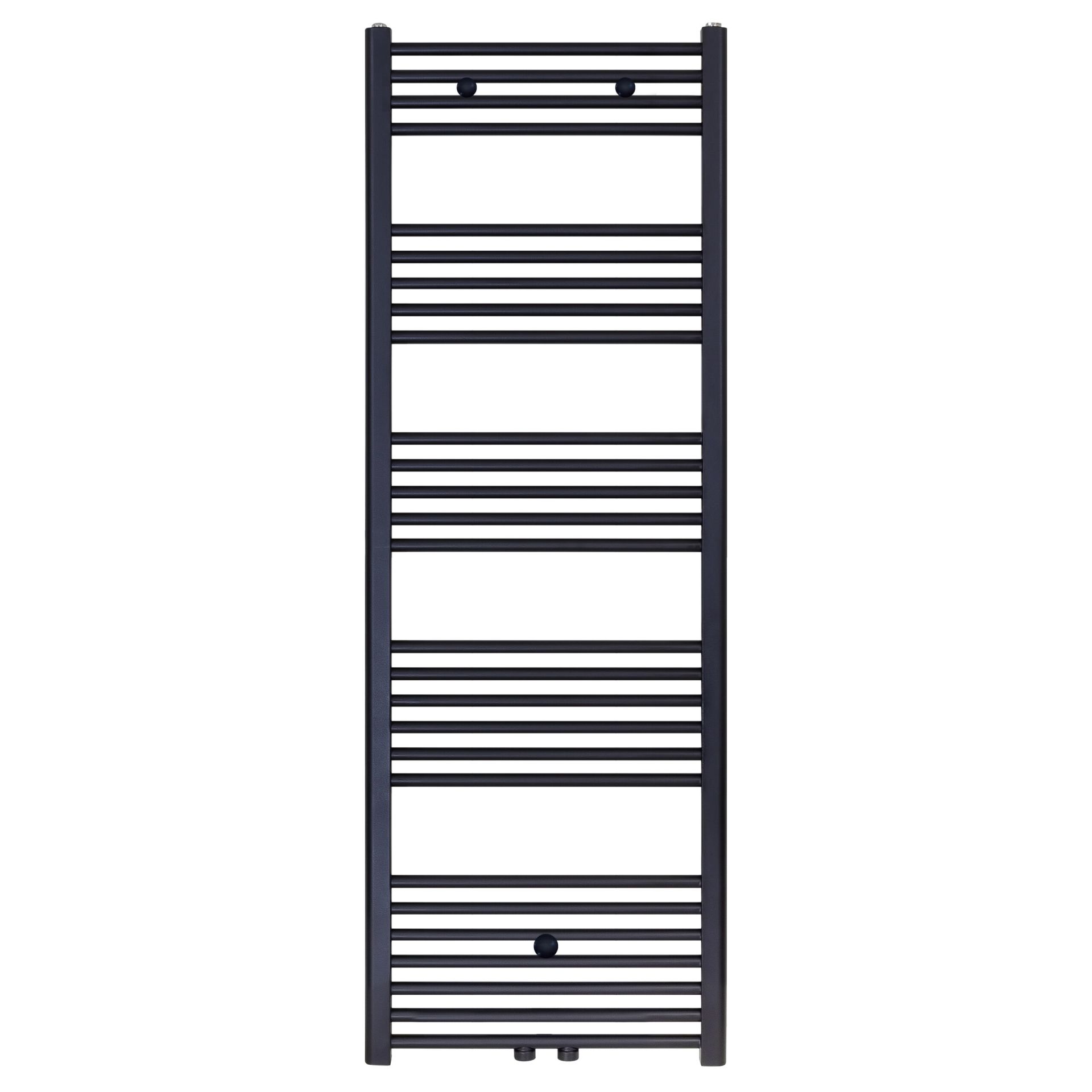 Sèche-serviettes Belrad – noir mat – 1600 × 600 mm – 828 W – raccordement latéral ou central