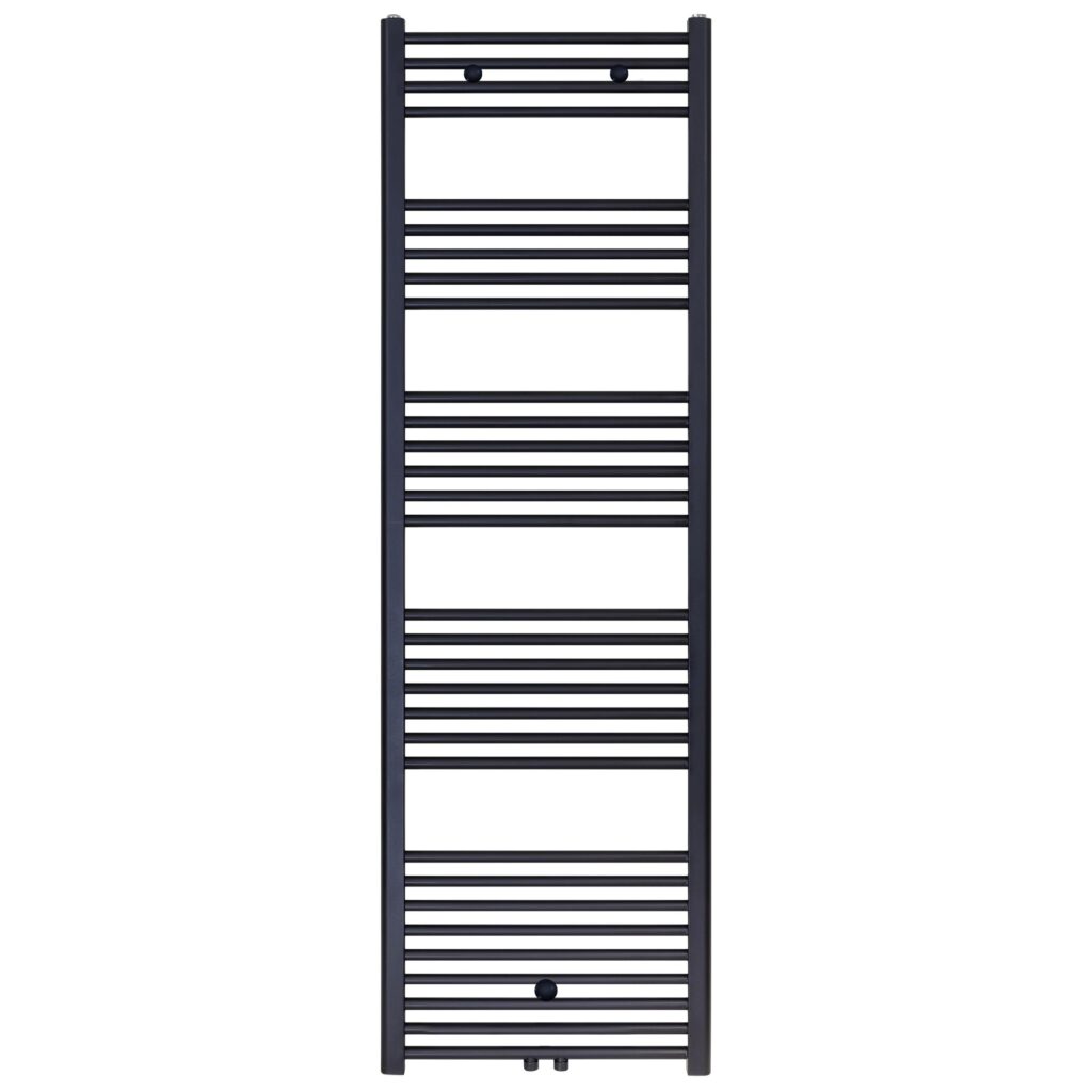Sèche-serviettes Belrad – noir mat – 1800 × 600 mm – 944 W – raccordement latéral ou central
