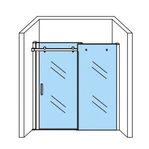 Porte de douche coulissante pour niche Aloni – 140 × 200 cm – Chrome, verre transparent