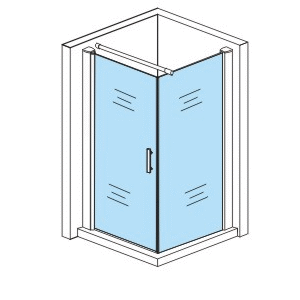 Cabine de douche porte pivotante + paroi latérale Aloni – 80 × 80 cm – Chrome, verre transparent – H 190 cm, verre 6 mm