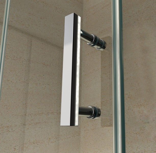 Cabine de douche porte pivotante + paroi latérale Aloni – 80 × 80 cm – Chrome, verre transparent – H 190 cm, verre 6 mm
