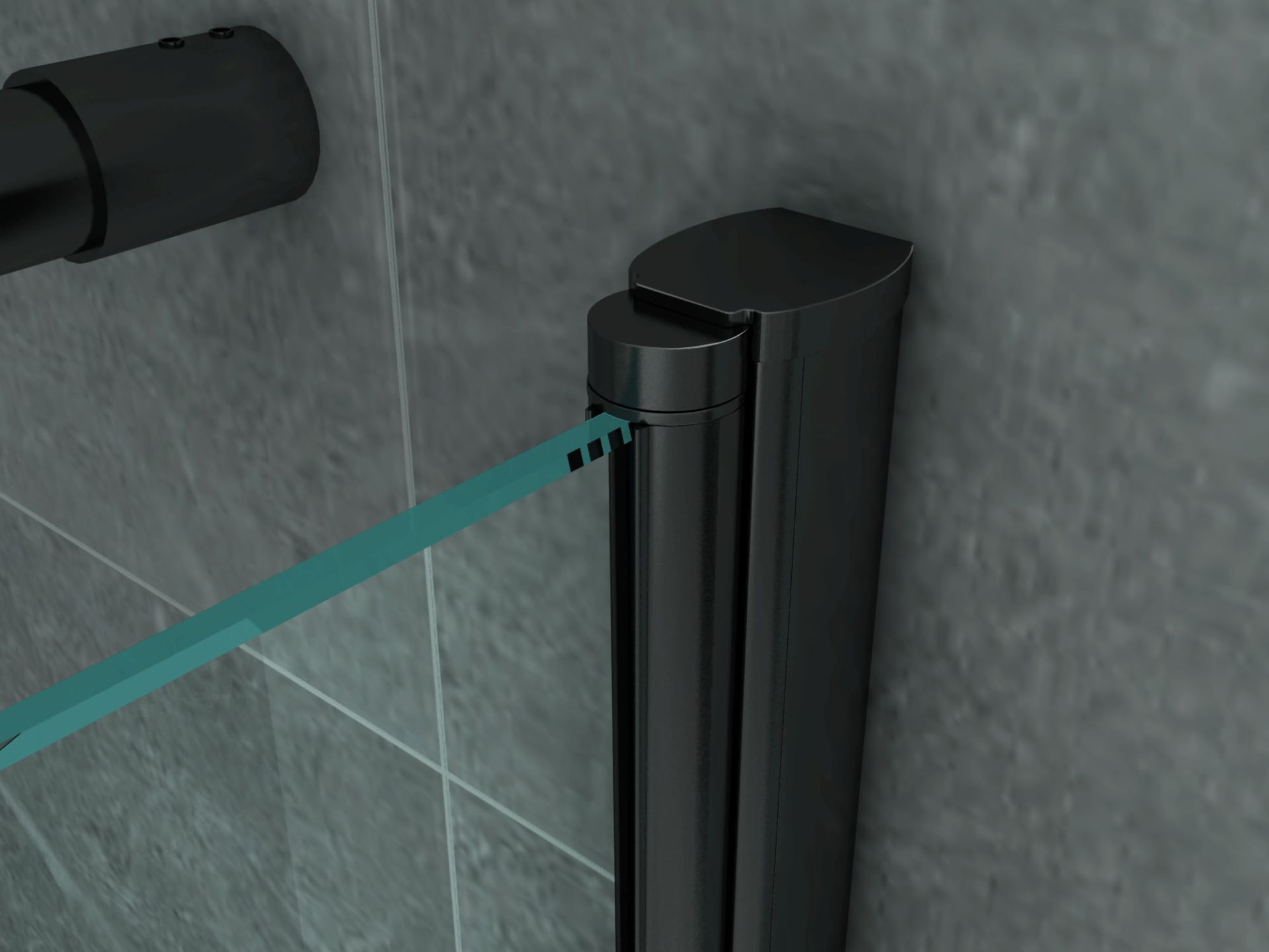 Cabine de douche porte pivotante + paroi latérale Aloni – 90 × 90 cm – Noir, verre transparent